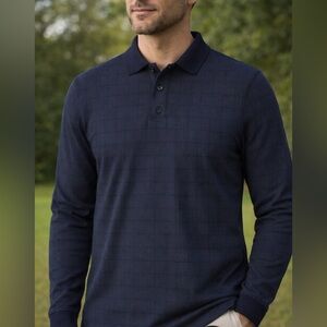 Haggar Long sleeve collar knit shirt size medium